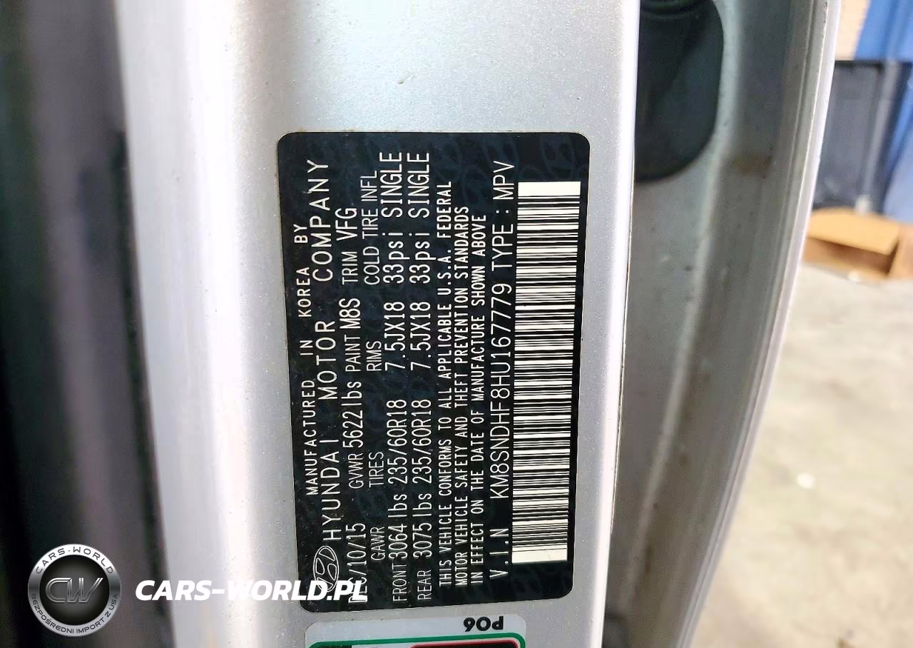 2017 Hyundai Santa Fe Se VIN:KM8SNDHF8HU167779 - 13