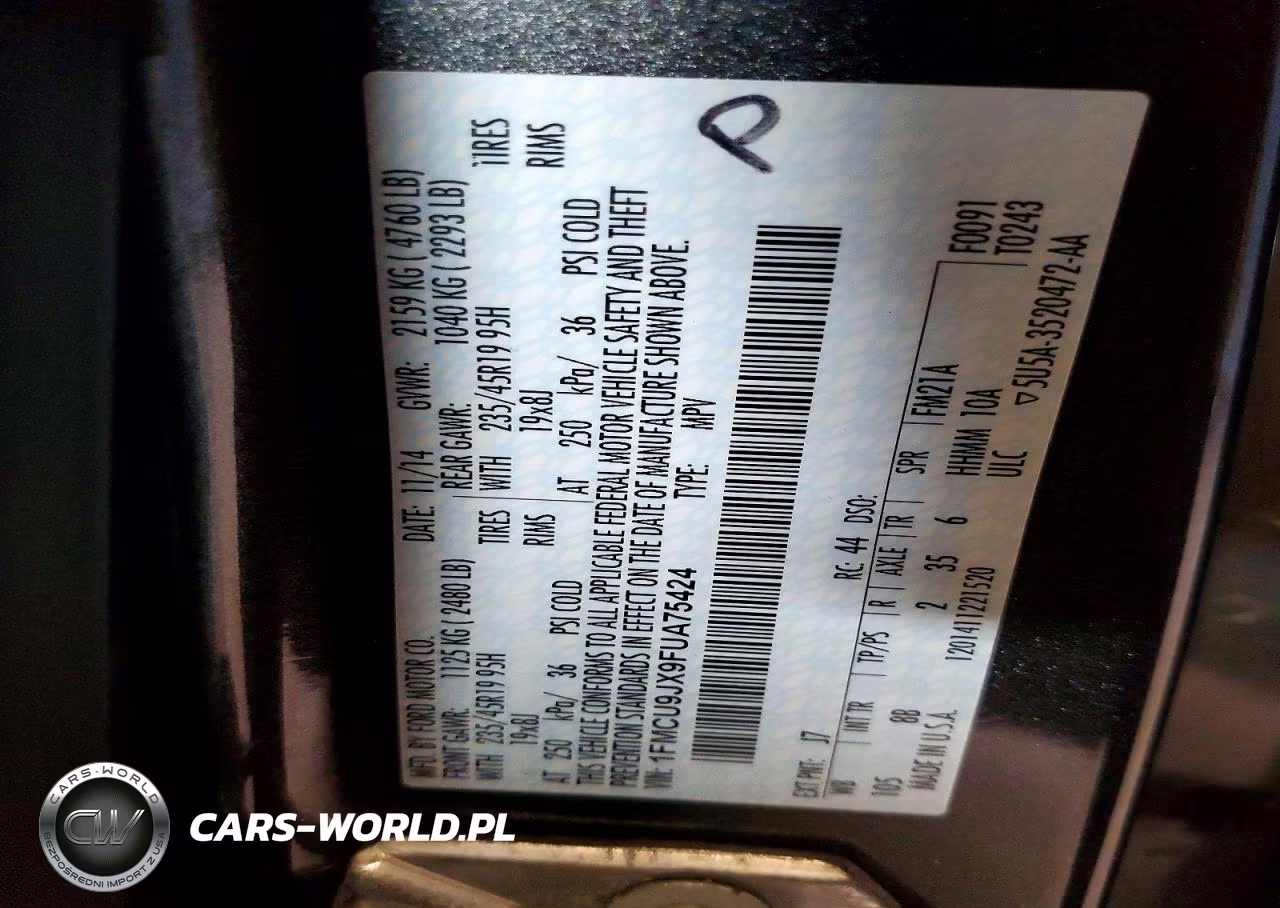 2015 Ford Escape Titanium VIN:1FMCU9JX9FUA75424 - 13