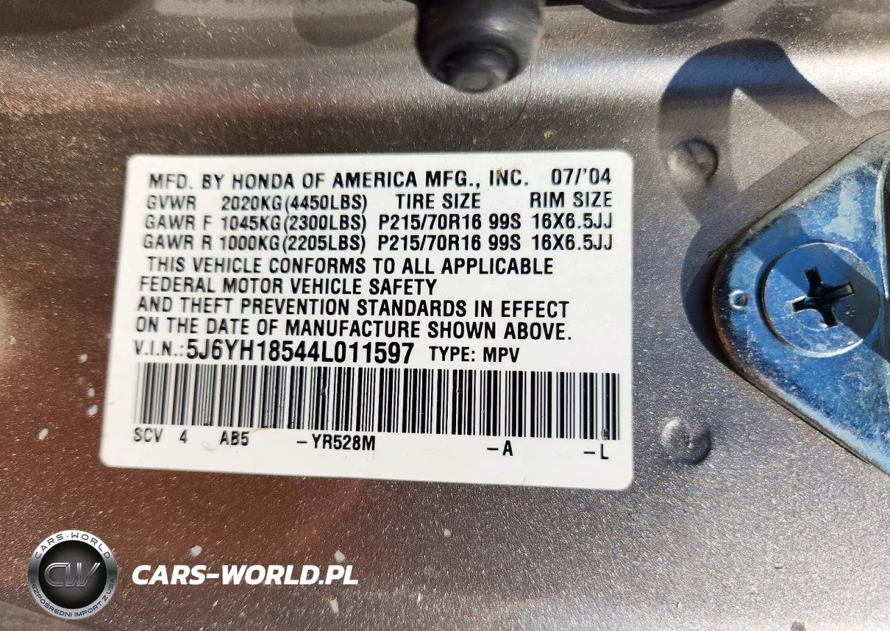 2004 Honda Element Ex VIN:5J6YH18544L011597 - 14