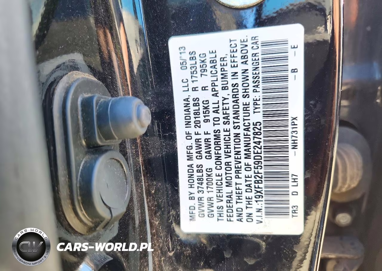 2013 Honda Civic Lx VIN:19XFB2F59DE247825 - 12