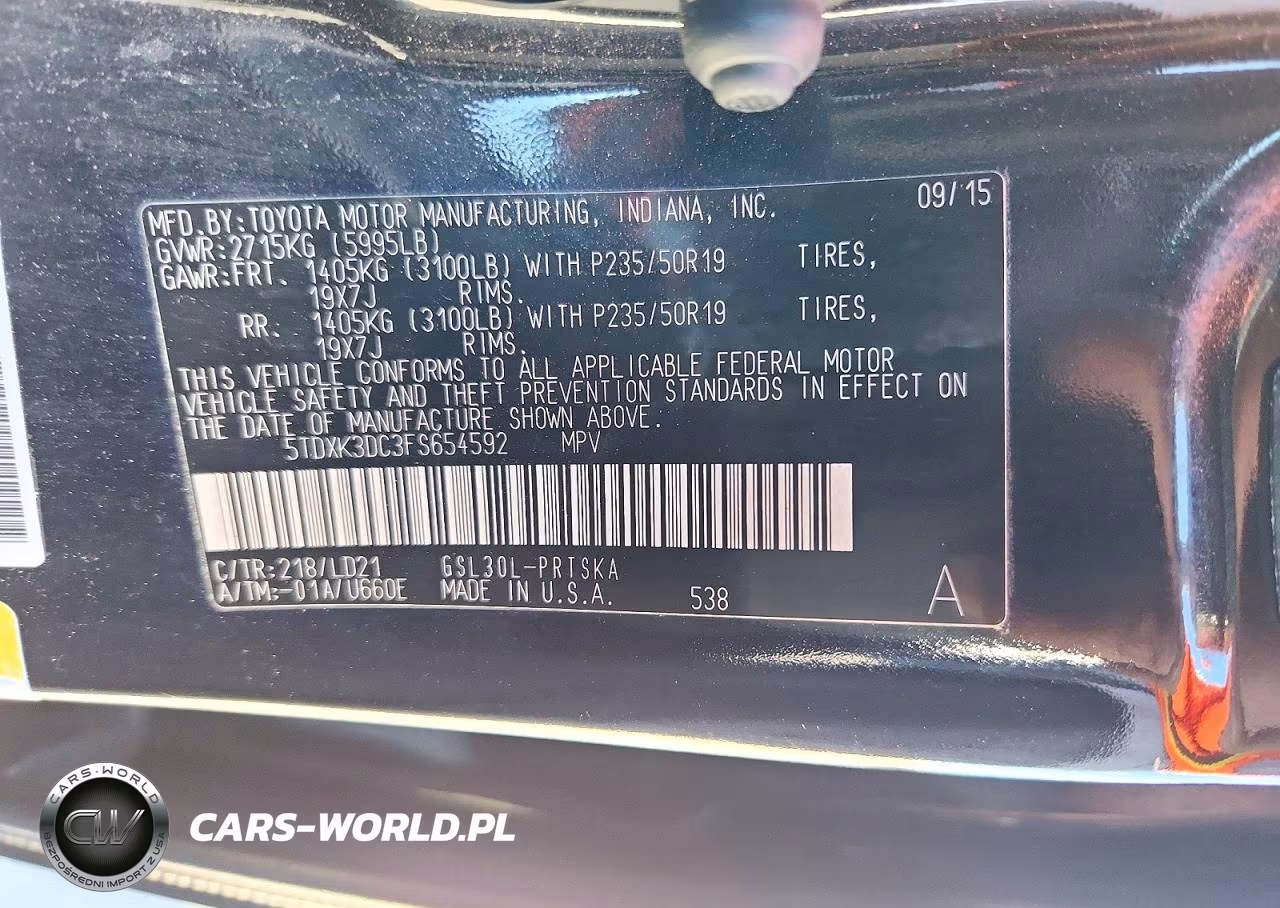 2015 Toyota Sienna Sport VIN:5TDXK3DC3FS654592 - 13