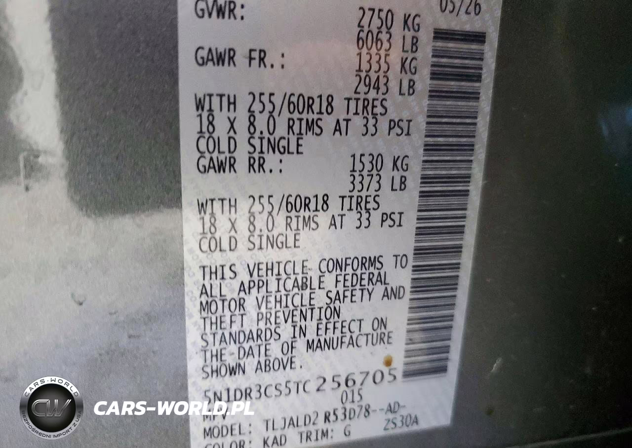 2026 Nissan Pathfinder Sl VIN:5N1DR3CS5TC256705 - 14