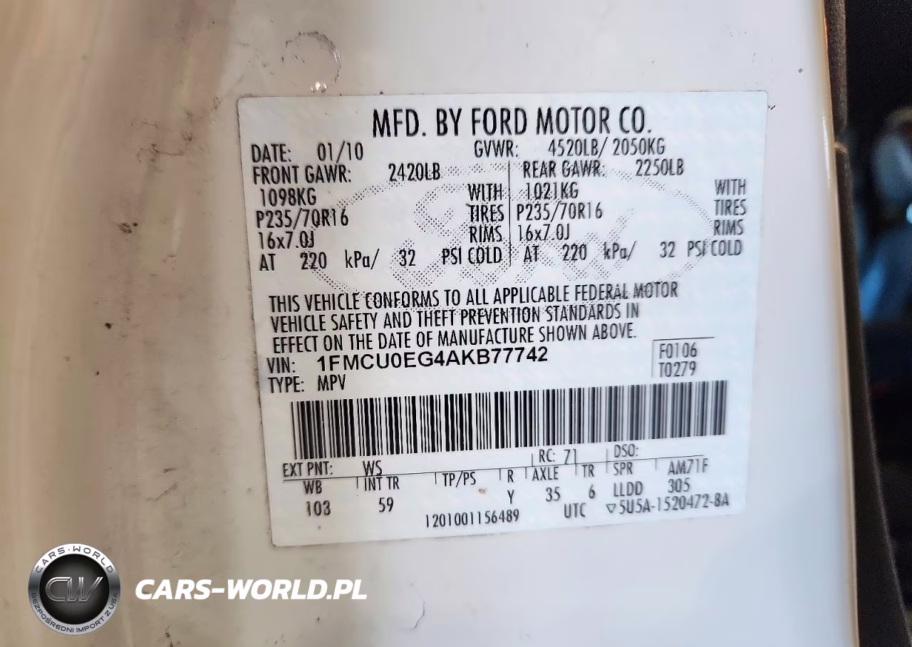 2010 Ford Escape Limited VIN:1FMCU0EG4AKB77742 - 13