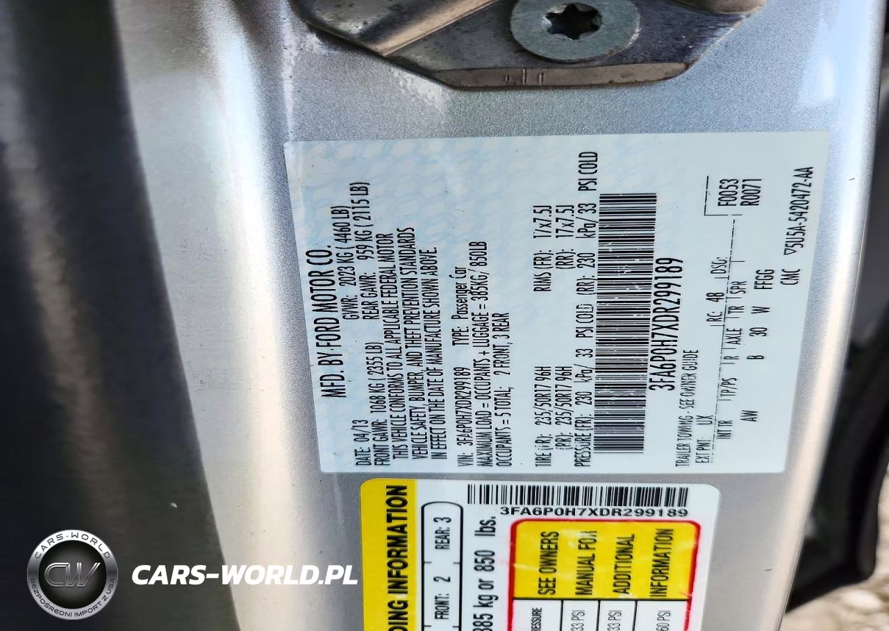 2013 Ford Fusion Se VIN:3FA6P0H7XDR299189 - 12