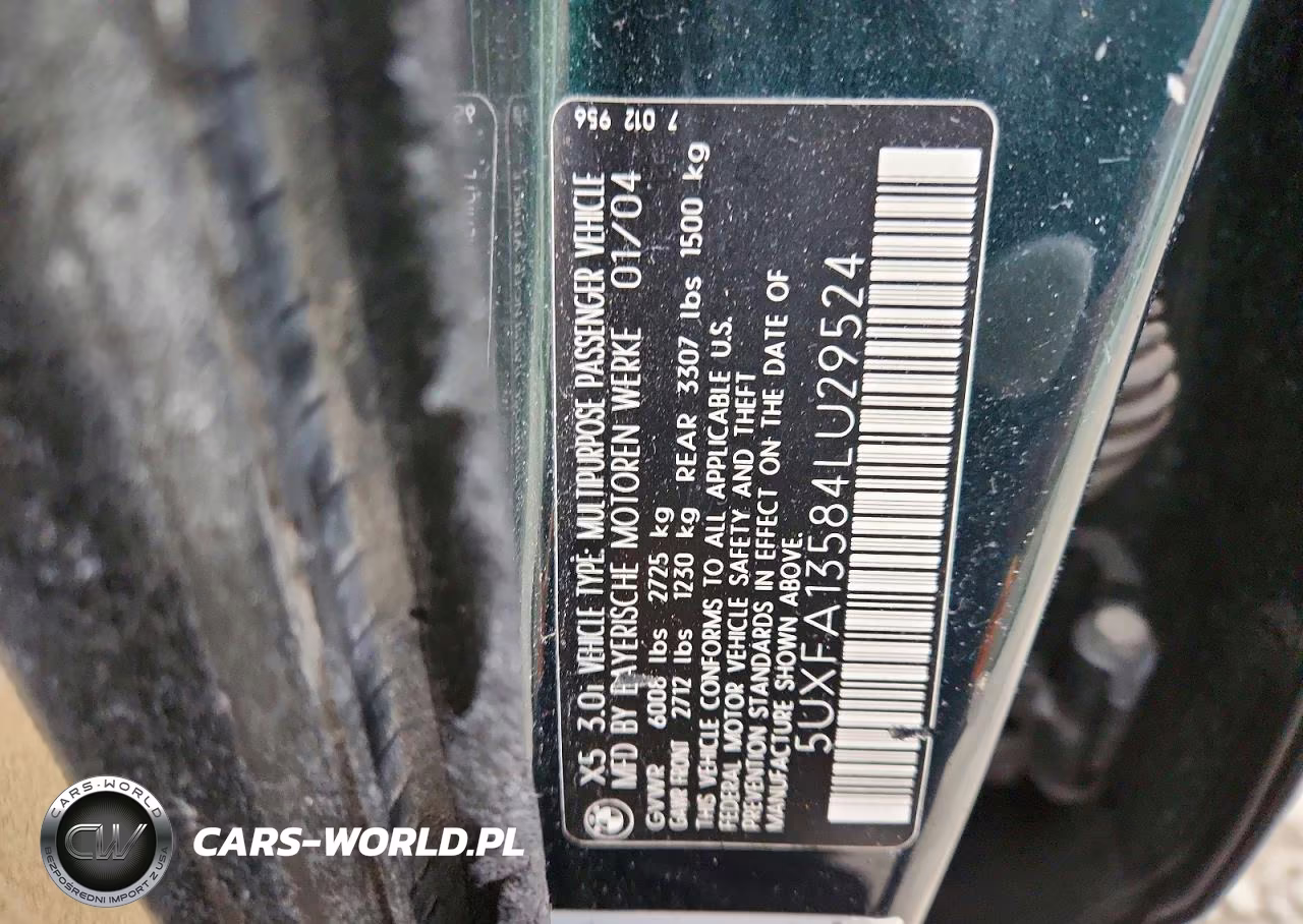 2004 BMW X5 3.0I VIN:5UXFA13584LU29524 - 13