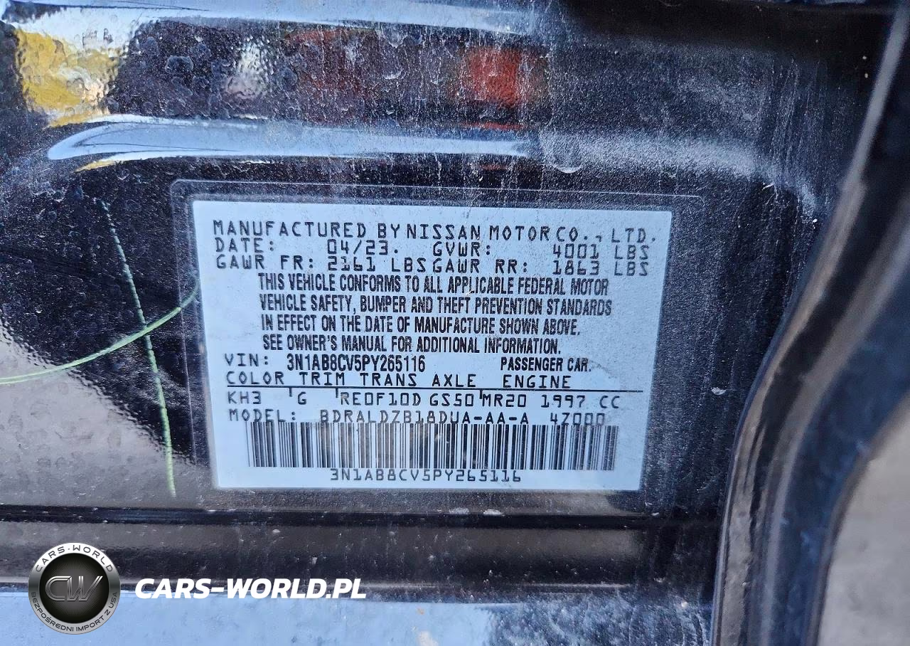 2023 Nissan Sentra Sv VIN:3N1AB8CV5PY265116 - 13