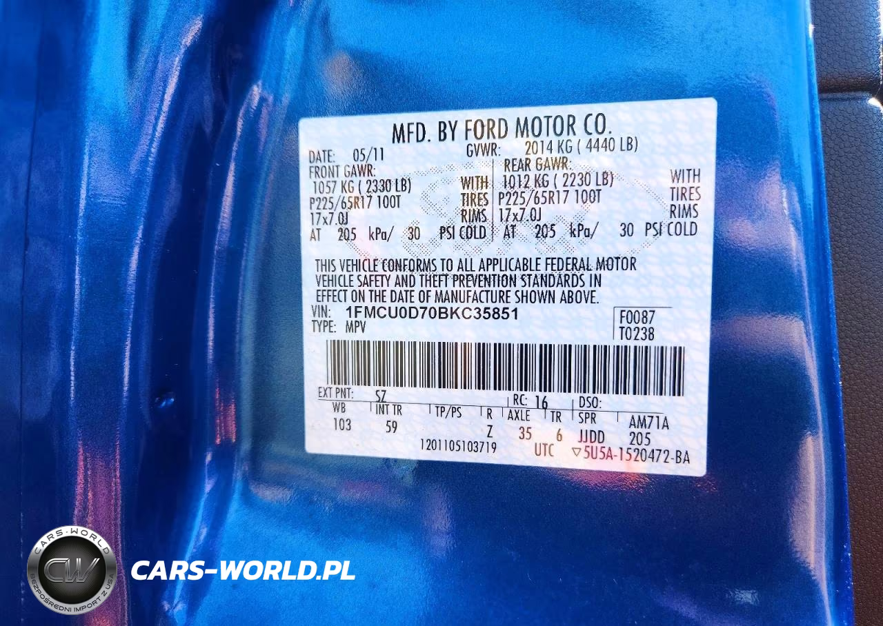 2011 Ford Escape Xlt VIN:1FMCU0D70BKC35851 - 13