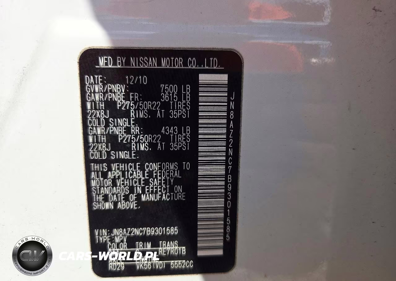 2011 Infiniti Qx56 Base VIN:JN8AZ2NC7B9301585 - 13