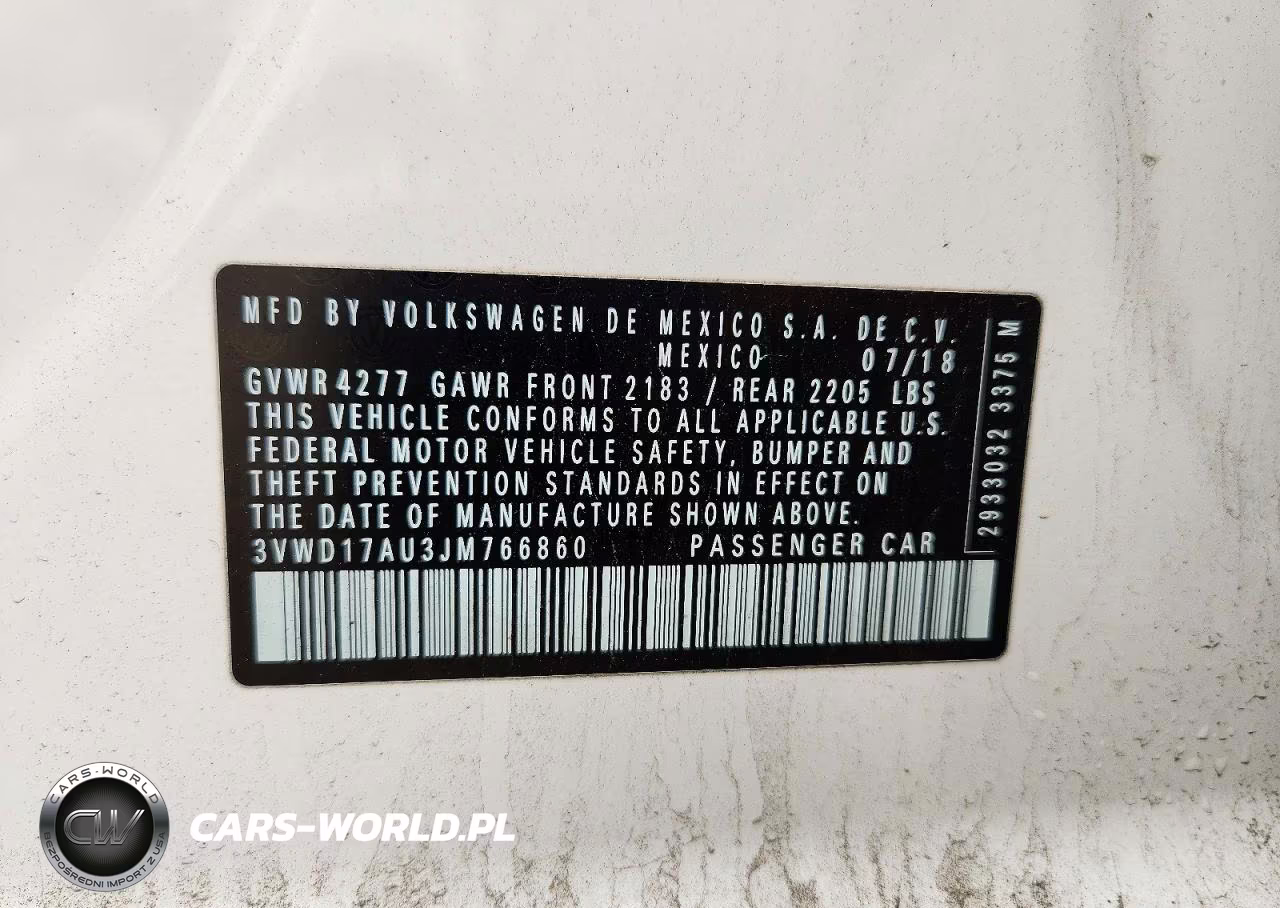 2018 Volkswagen Golf Sportwagen S VIN:3VWD17AU3JM766860 - 13