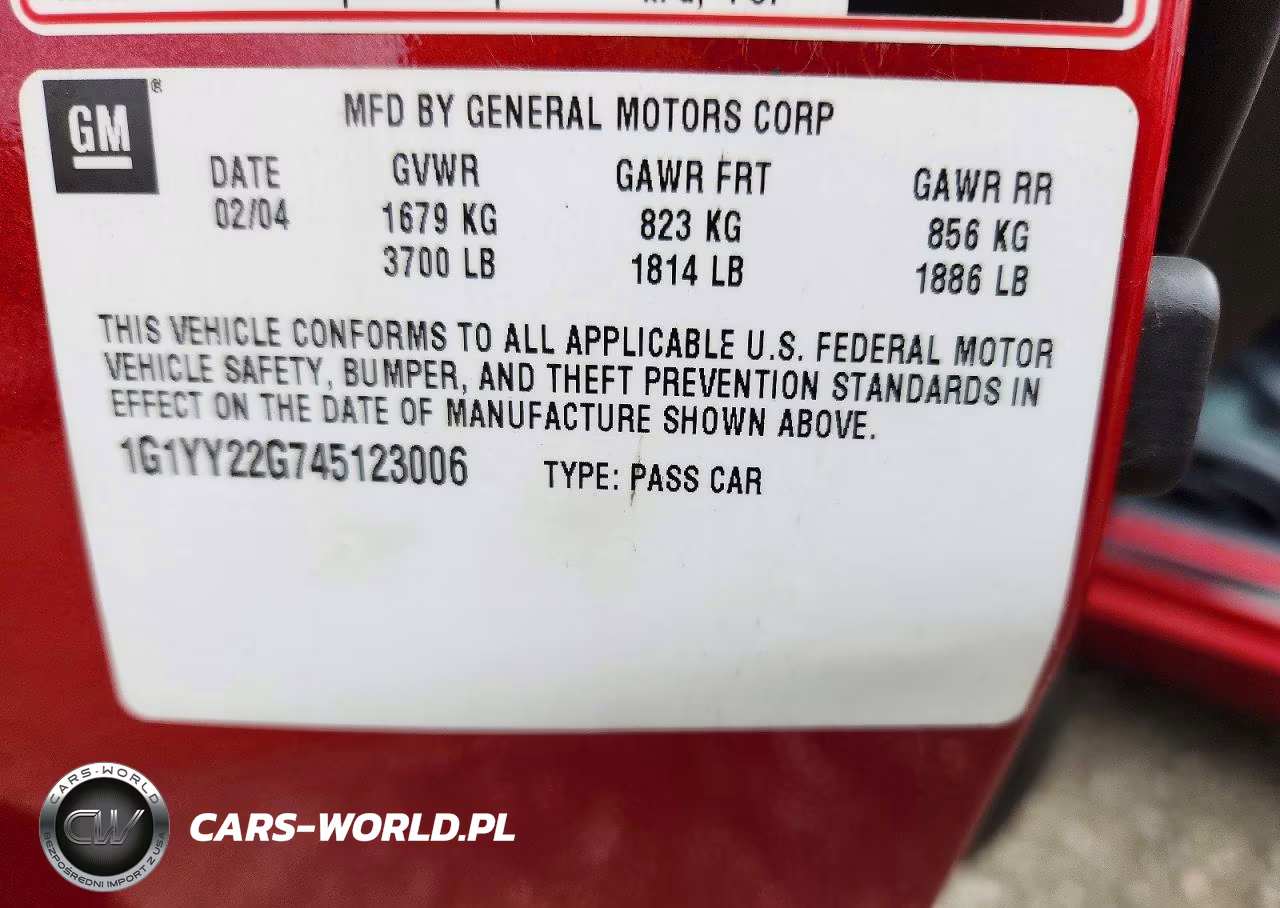 2004 Chevrolet Corvette VIN:1G1YY22G745123006 - 12