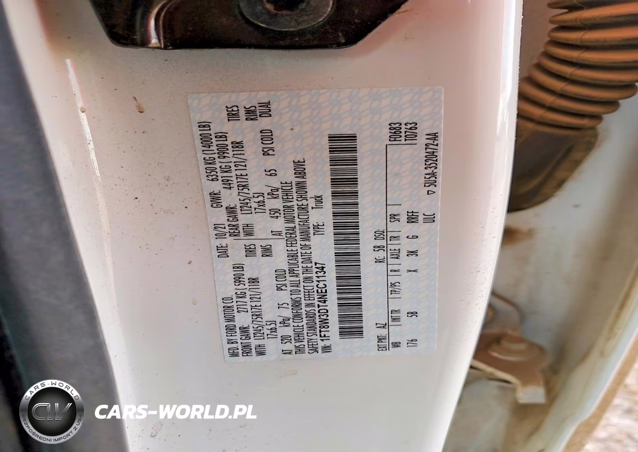 2022 Ford F350 Super Duty VIN:1FT8W3DT4NEC11347 - 12