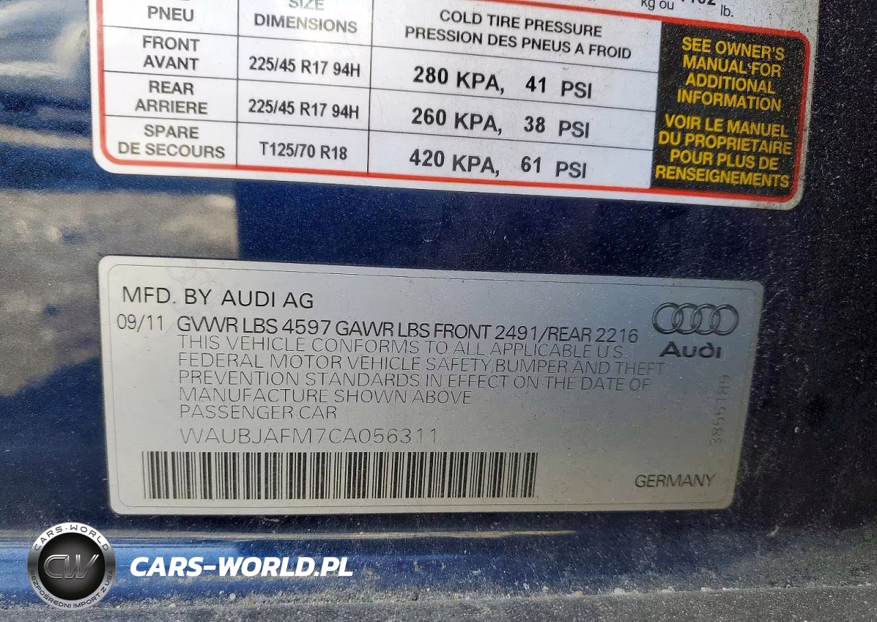 2012 Audi A3 Premium VIN:WAUBJAFM7CA056311 - 12