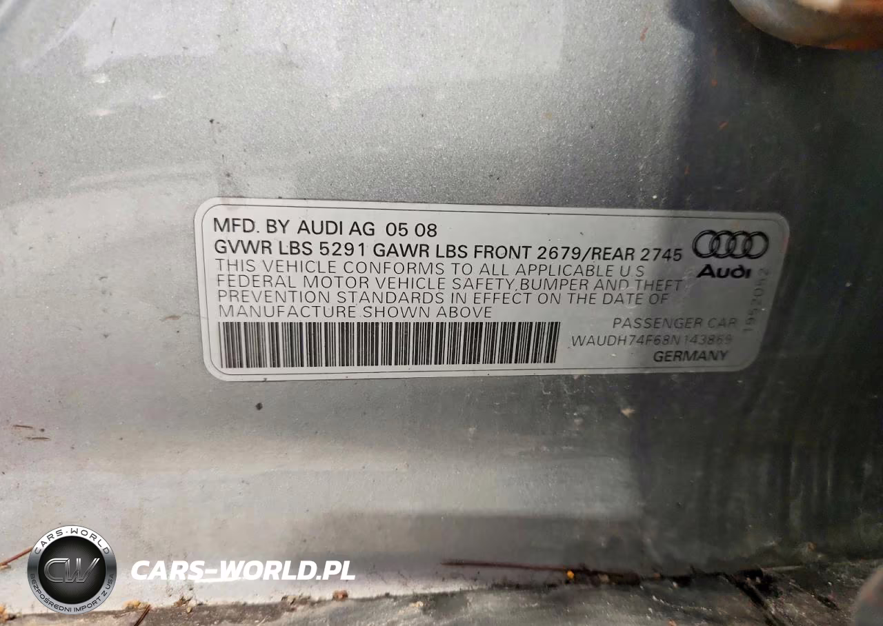 2008 Audi A6 3.2 Quattro VIN:WAUDH74F68N143869 - 12