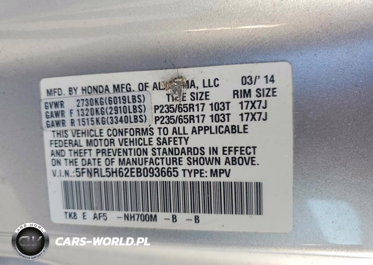 2014 Honda Odyssey Exl VIN:5FNRL5H62EB093665 - 13