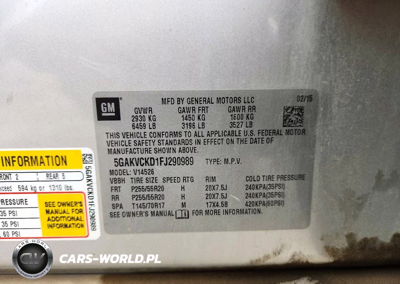 2015 Buick Enclave VIN:5GAKVCKD1FJ290989 - 12