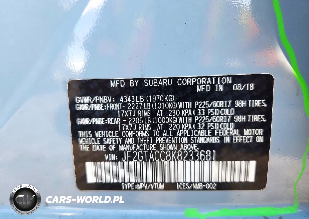 2019 Subaru Crosstrek Premium VIN:JF2GTACC8K8233681 - 14