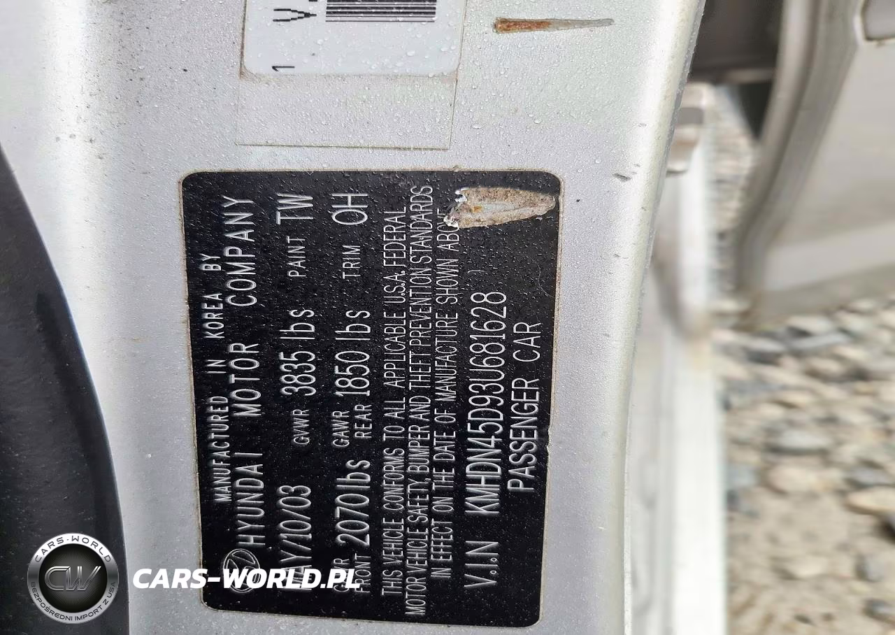 2003 Hyundai Elantra Gls VIN:KMHDN45D93U681628 - 12