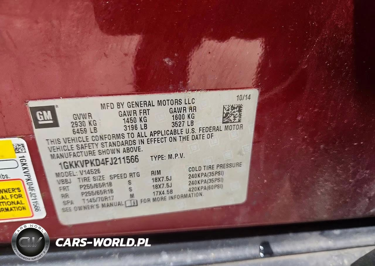 2015 GMC Acadia Sle VIN:1GKKVPKD4FJ211566 - 13