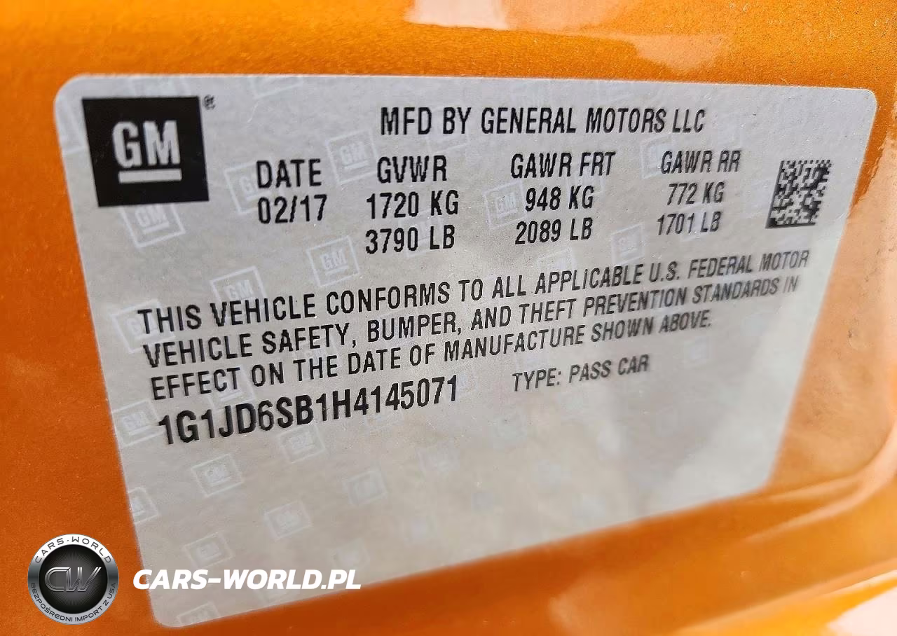 2017 Chevrolet Sonic Lt VIN:1G1JD6SB1H4145071 - 13