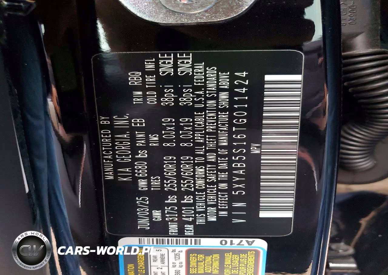 2026 Kia Ev9 Light VIN:5XYAB5S16TG011424 - 14