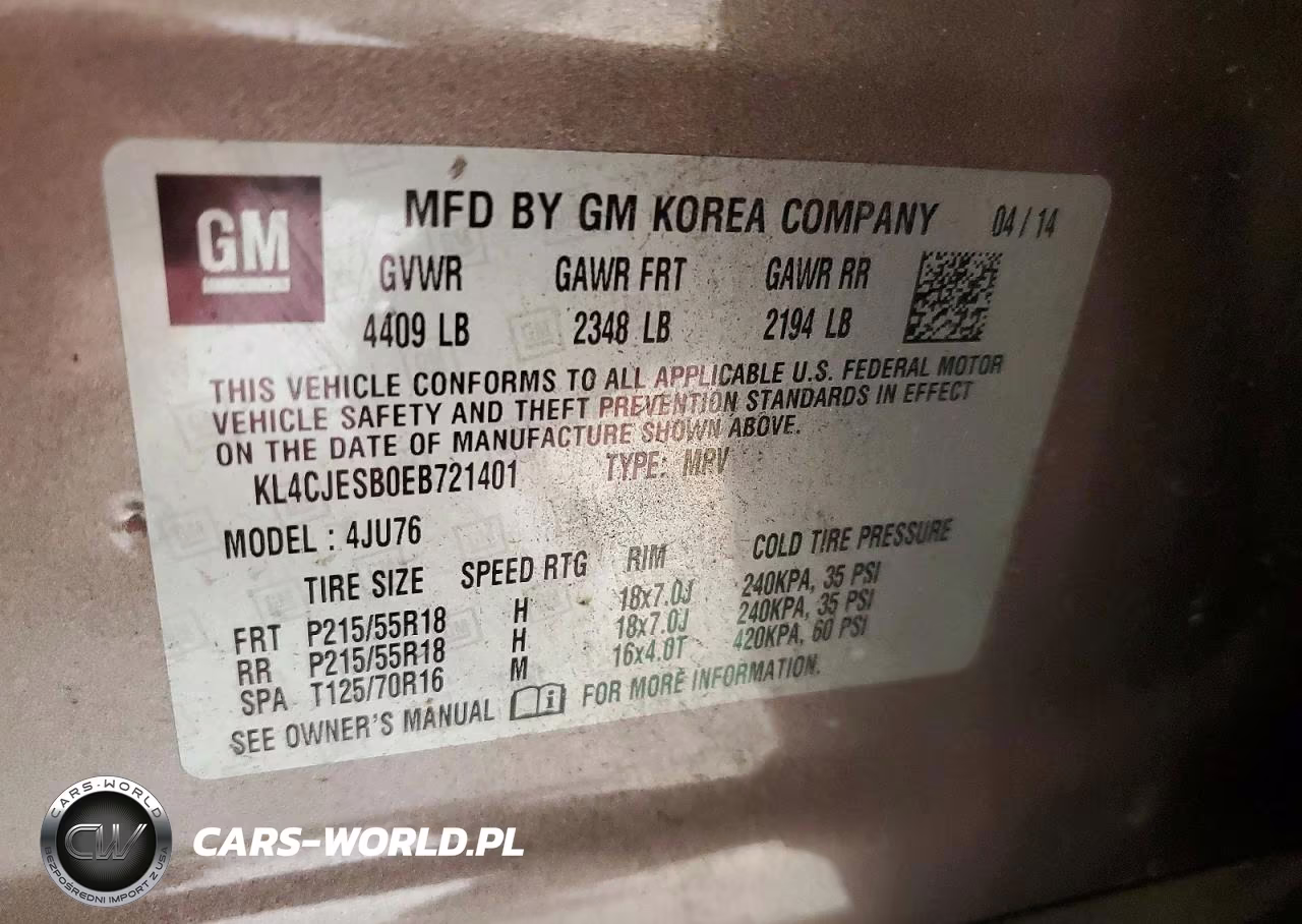 2014 Buick Encore VIN:KL4CJESB0EB721401 - 13