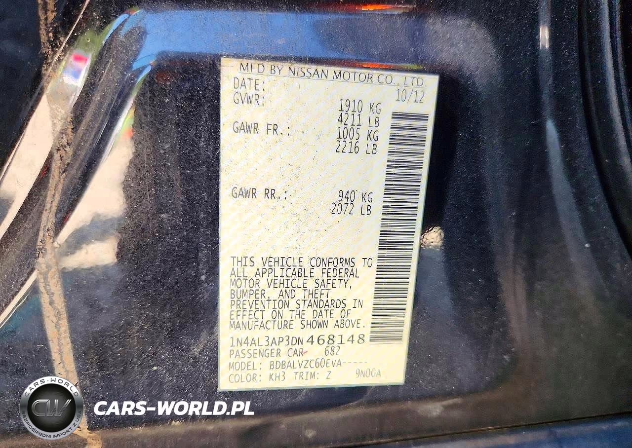 2013 Nissan Altima 2.5 VIN:1N4AL3AP3DN468148 - 12