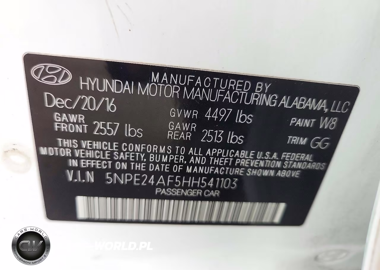 2017 Hyundai Sonata Se VIN:5NPE24AF5HH541103 - 12
