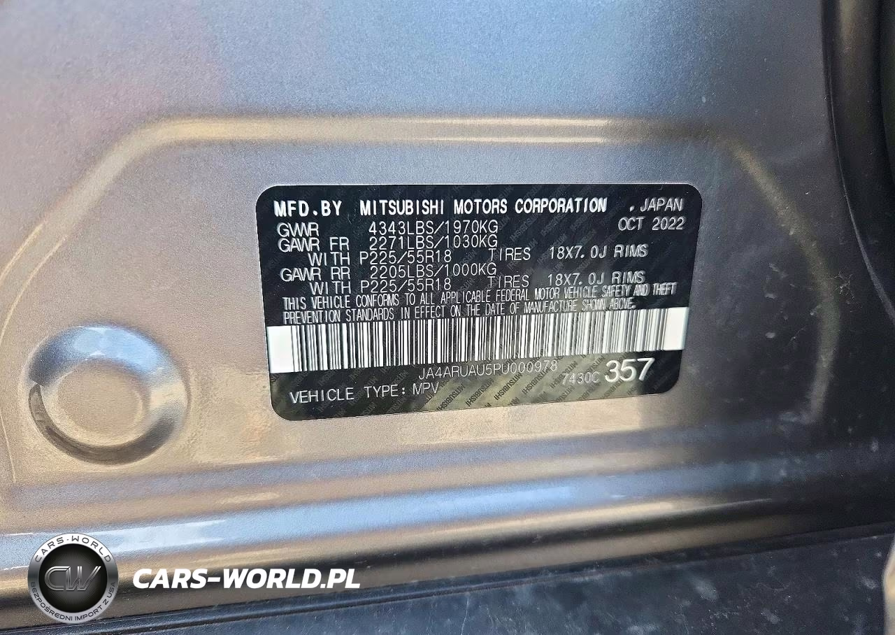 2023 Mitsubishi Outlander Sport S-Se VIN:JA4ARUAU5PU000978 - 13