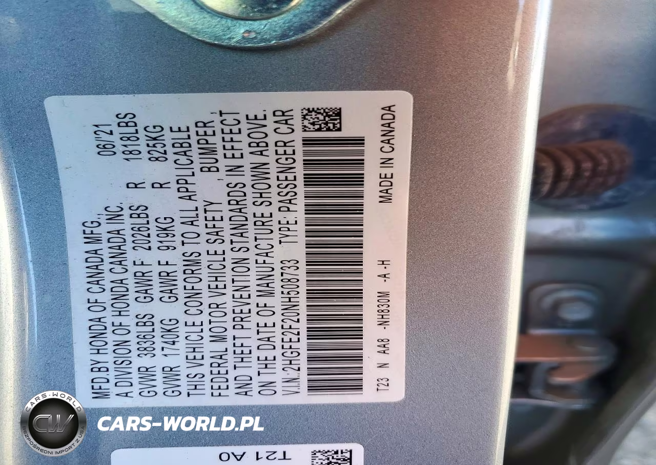 2022 Honda Civic Lx VIN:2HGFE2F20NH508733 - 12