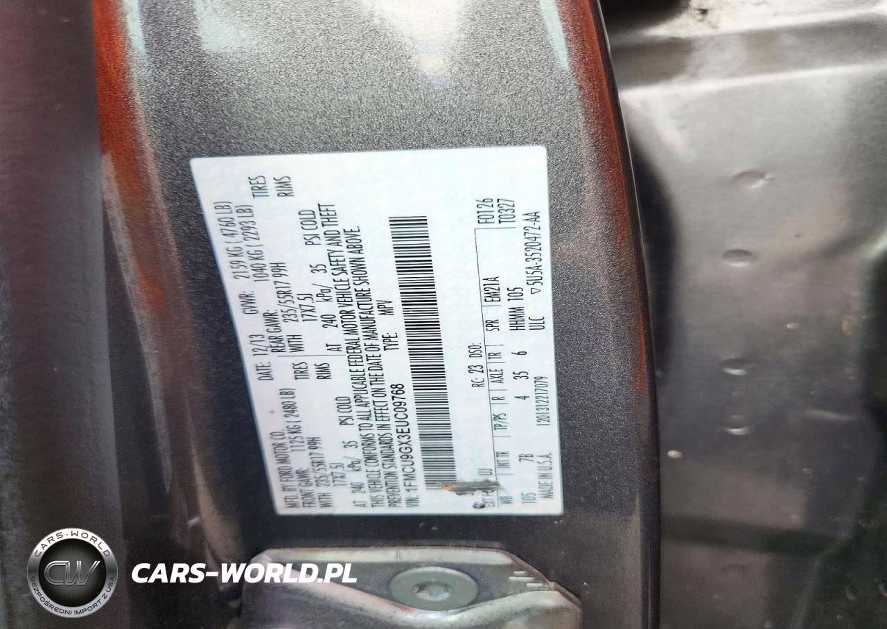 2014 Ford Escape Se VIN:1FMCU9GX3EUC09768 - 12