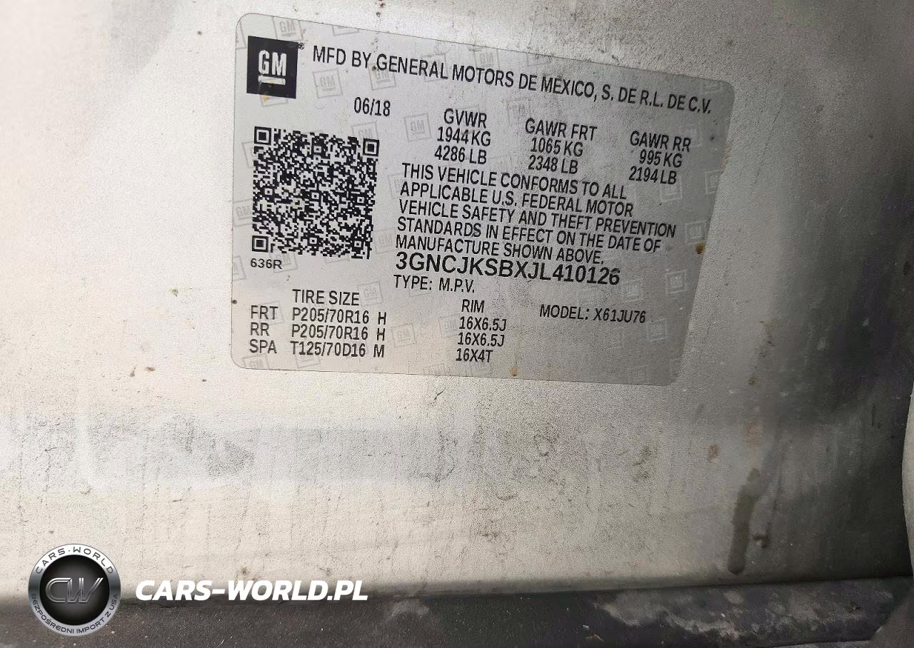 2018 Chevrolet Trax Ls VIN:3GNCJKSBXJL410126 - 13