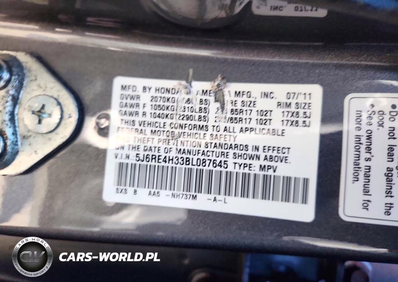 2011 Honda Cr-V Lx VIN:5J6RE4H33BL087645 - 13