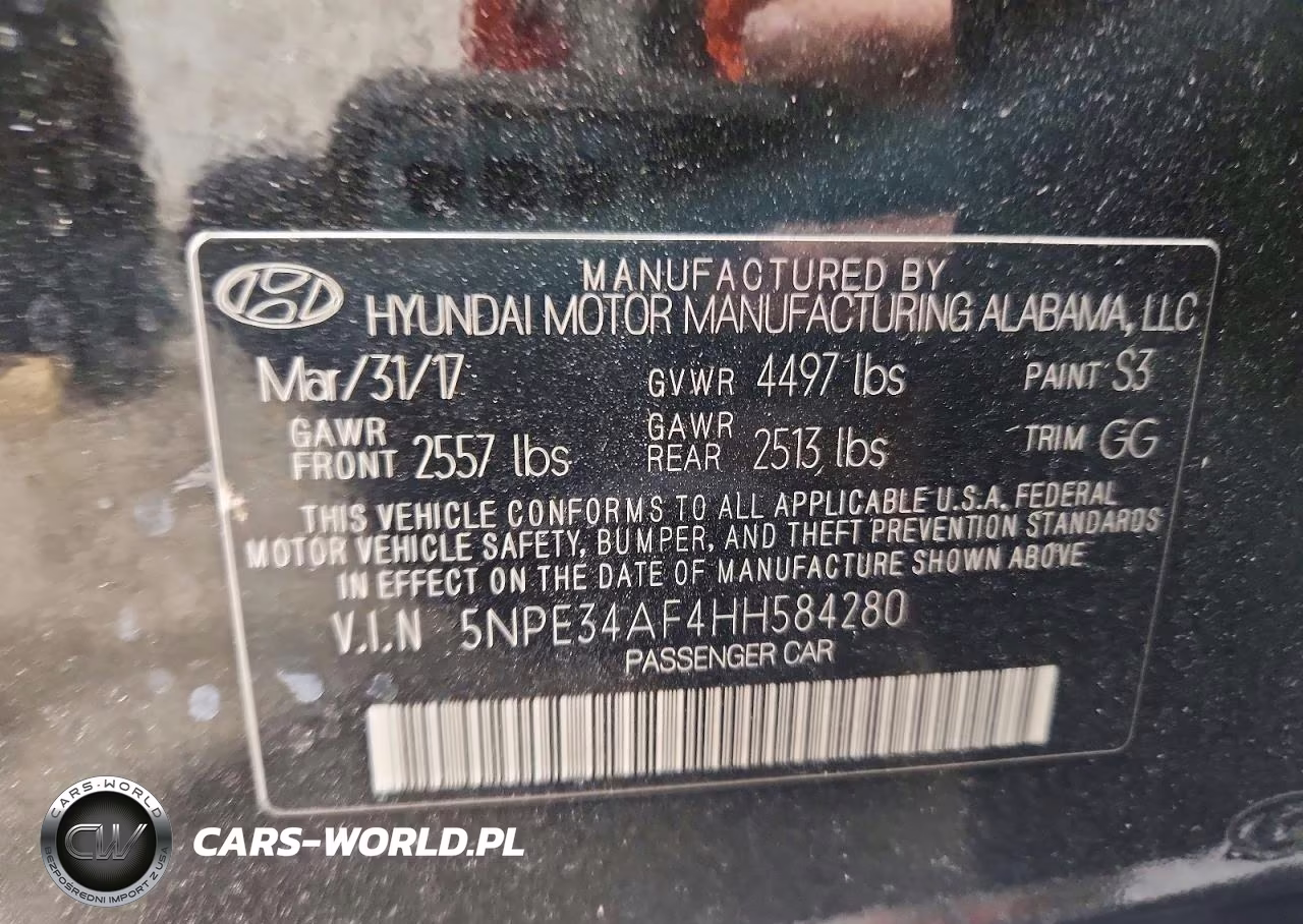 2017 Hyundai Sonata Limited VIN:5NPE34AF4HH584280 - 13