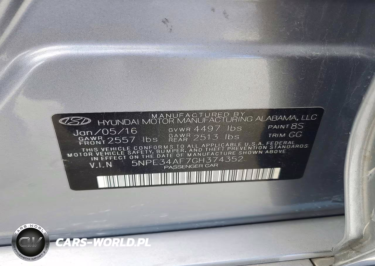 2016 Hyundai Sonata Sport VIN:5NPE34AF7GH374352 - 12