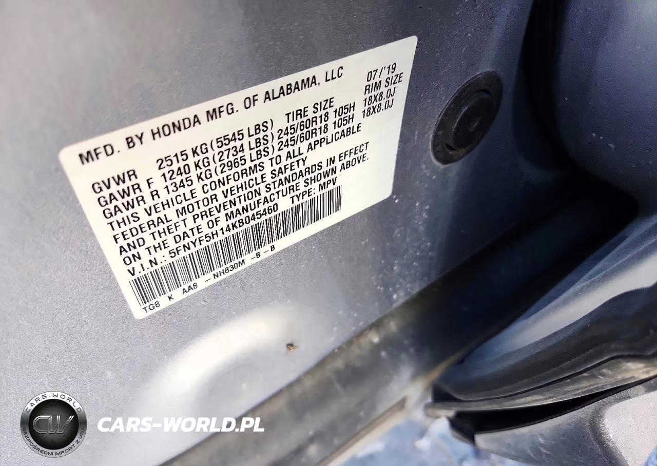 2019 Honda Pilot Lx VIN:5FNYF5H14KB045460 - 12
