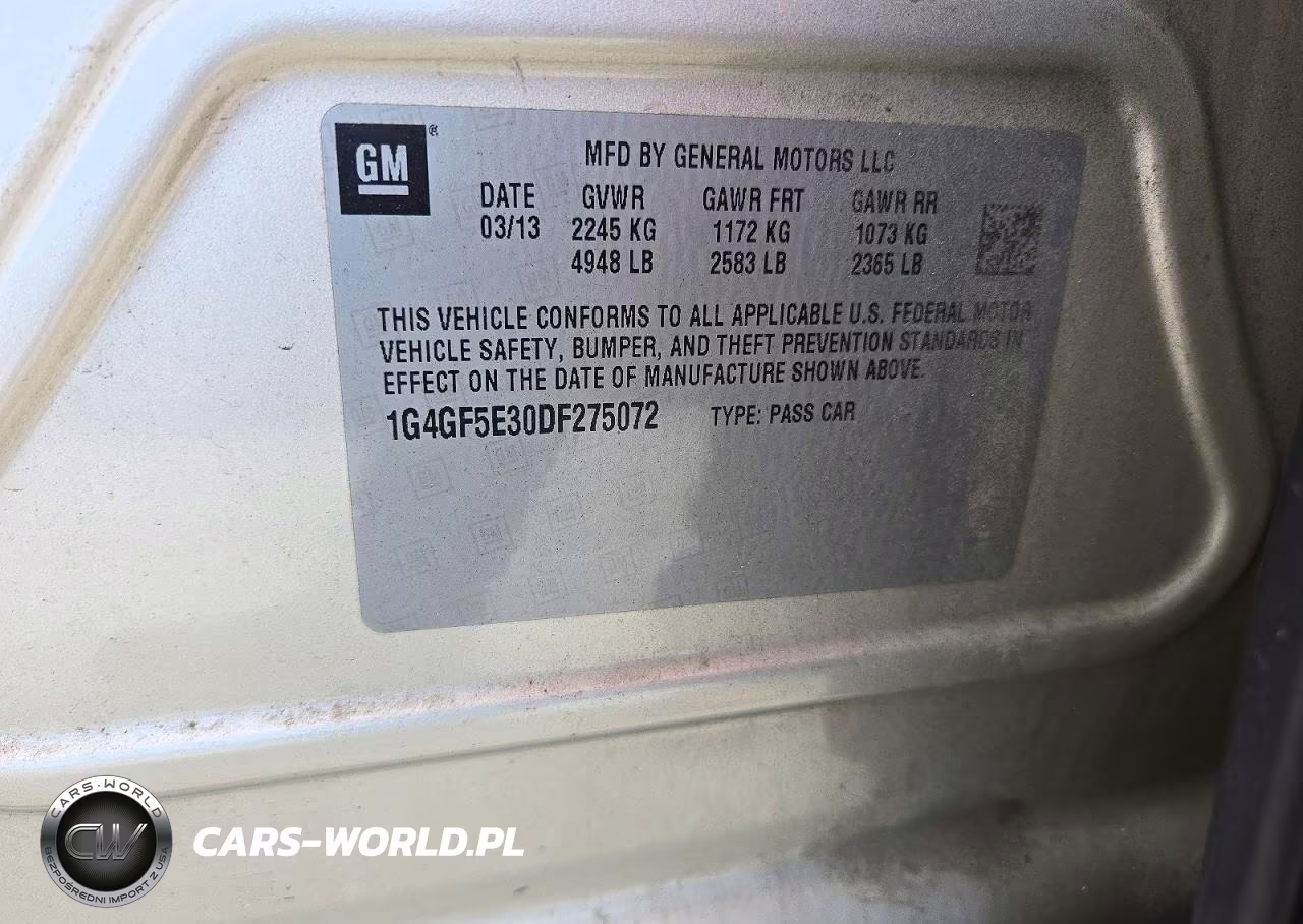 2013 Buick Lacrosse Premium VIN:1G4GF5E30DF275072 - 12