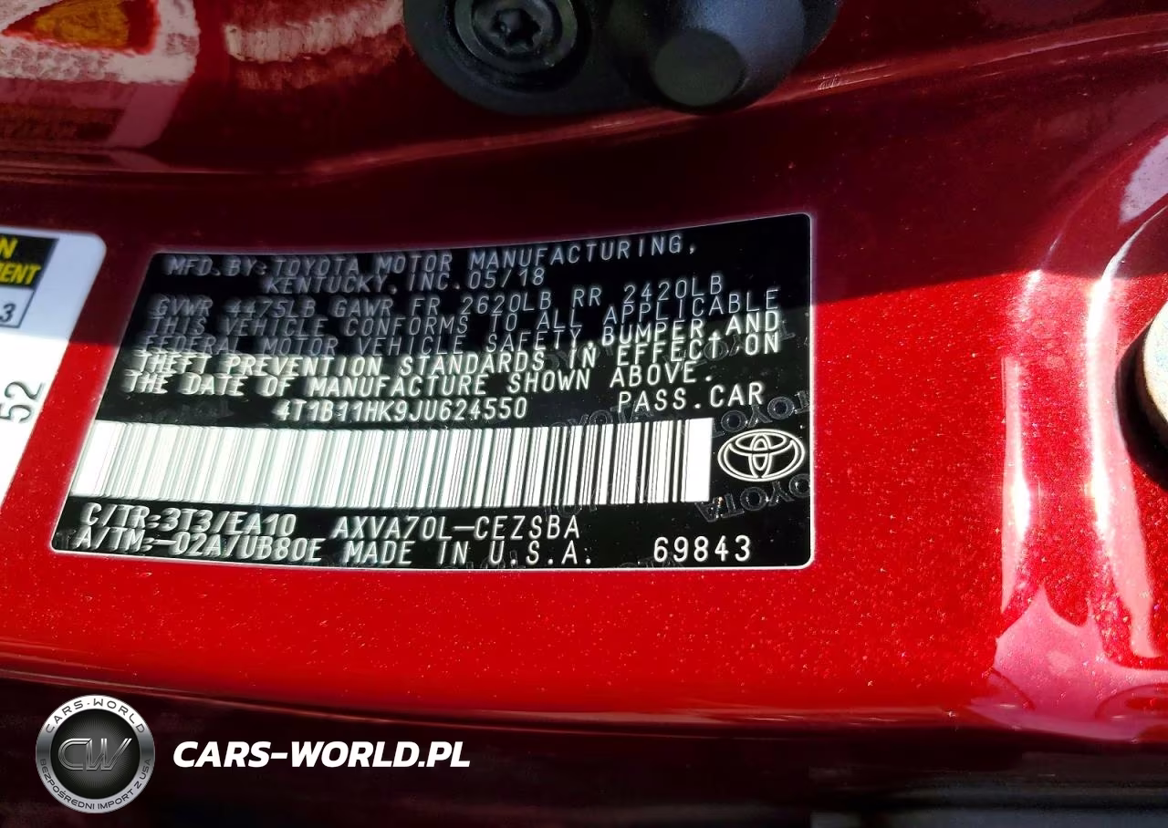2018 Toyota Camry Se VIN:4T1B11HK9JU624550 - 13