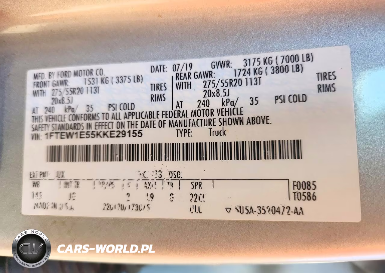 2019 Ford F150 Supercrew VIN:1FTEW1E55KKE29155 - 12
