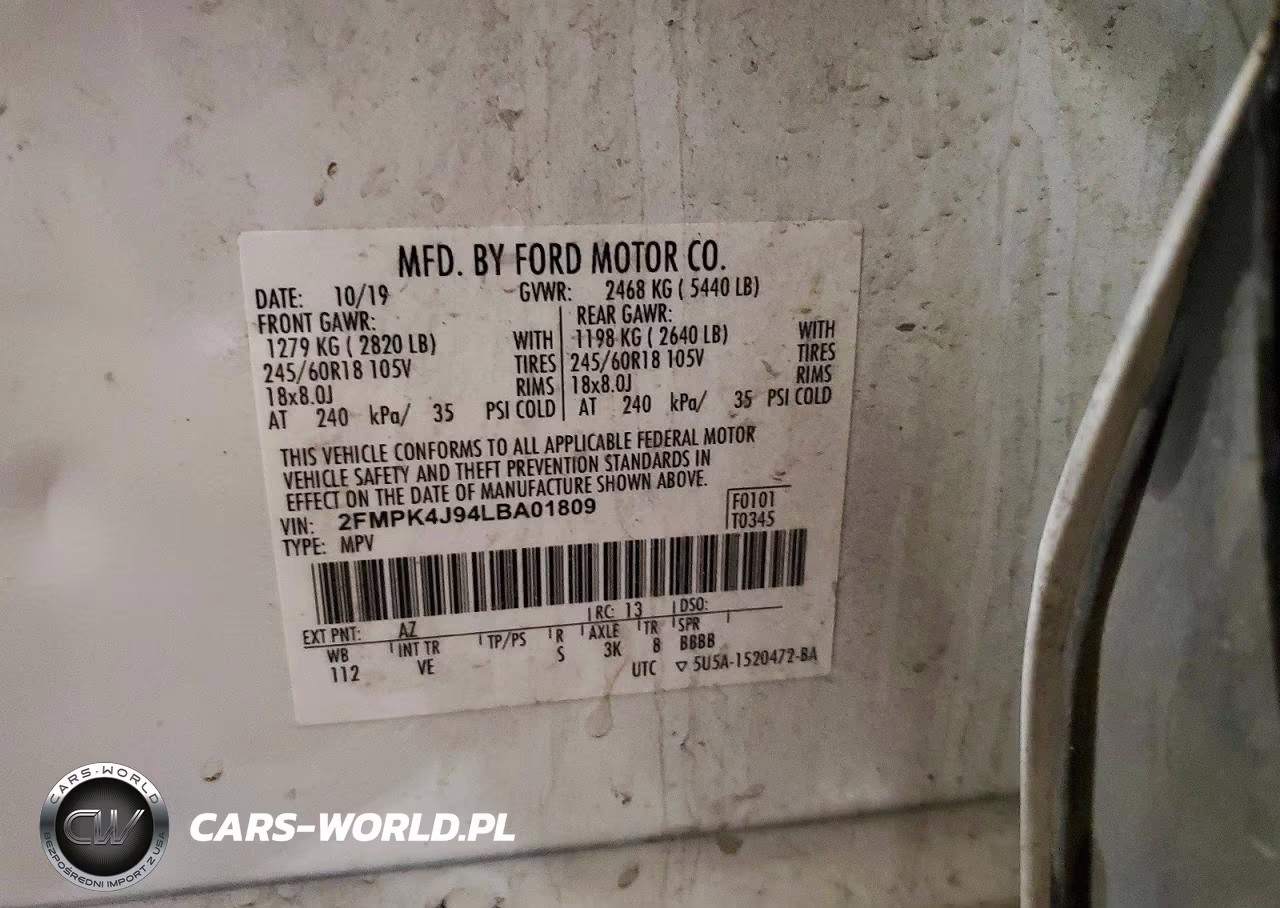 2020 Ford Edge Sel VIN:2FMPK4J94LBA01809 - 13