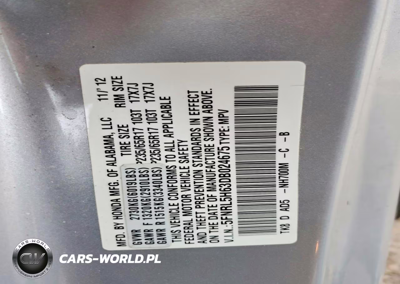 2013 Honda Odyssey Exl VIN:5FNRL5H63DB024675 - 13