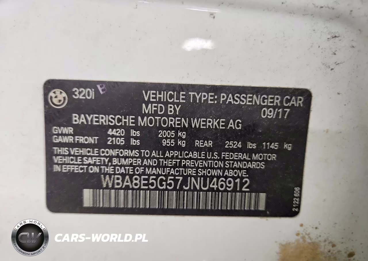 2018 BMW 320 Xi VIN:WBA8E5G57JNU46912 - 13