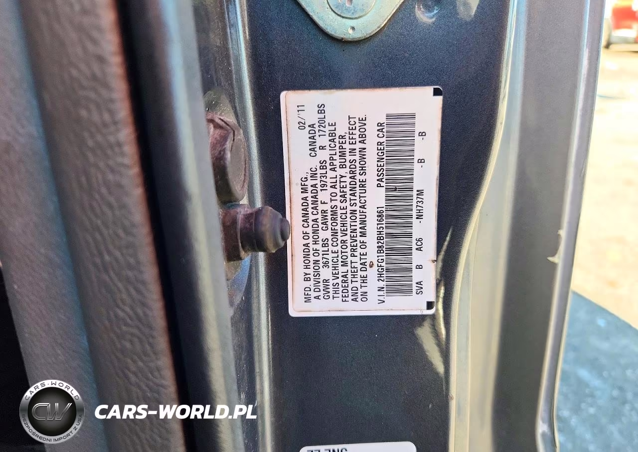 2011 Honda Civic Ex VIN:2HGFG1B82BH516861 - 12