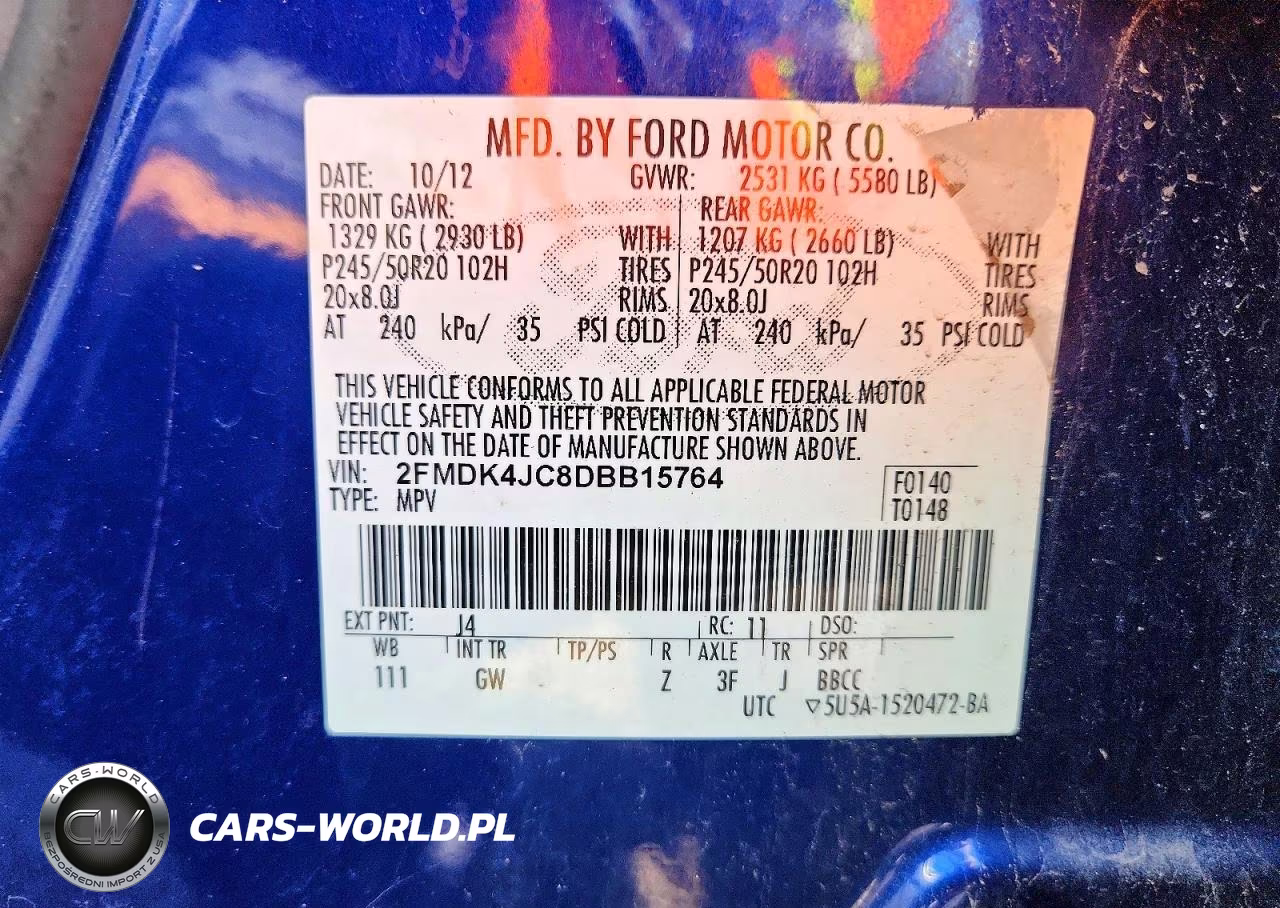 2013 Ford Edge Sel VIN:2FMDK4JC8DBB15764 - 13