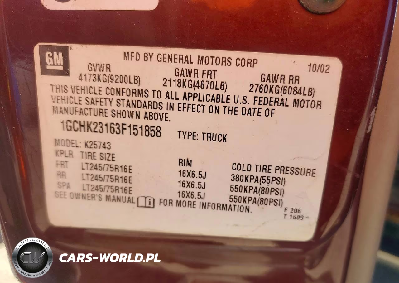 2003 Chevrolet Silverado K2500 Heavy Duty VIN:1GCHK23163F151858 - 12