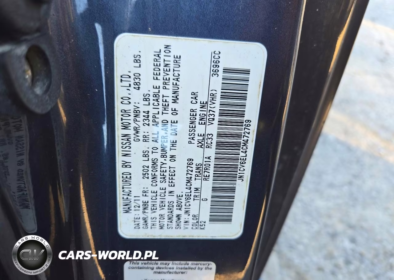 2012 Infiniti G37 Coupe X VIN:JN1CV6EL4CM472769 - 12