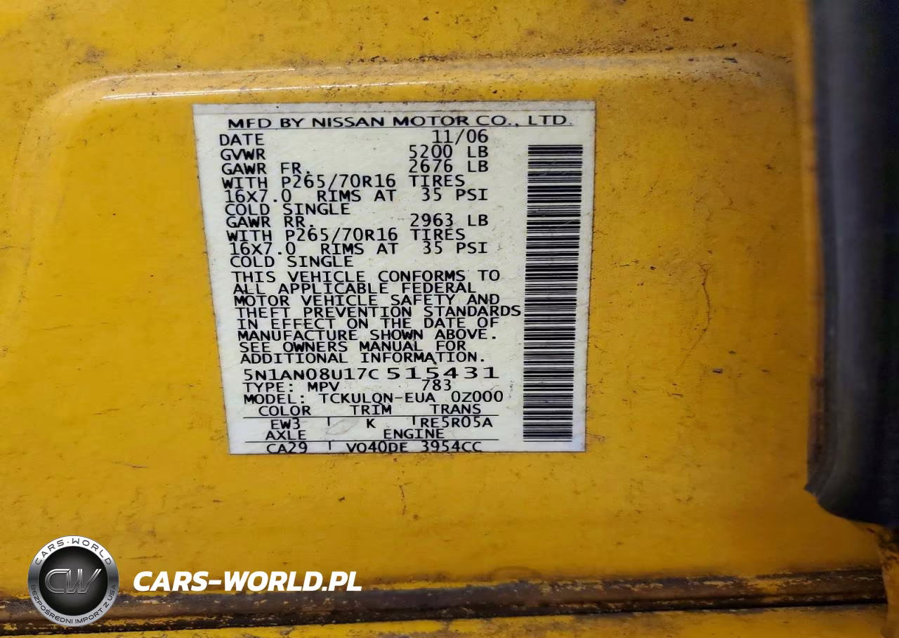 2007 Nissan Xterra X VIN:5N1AN08U17C515431 - 13
