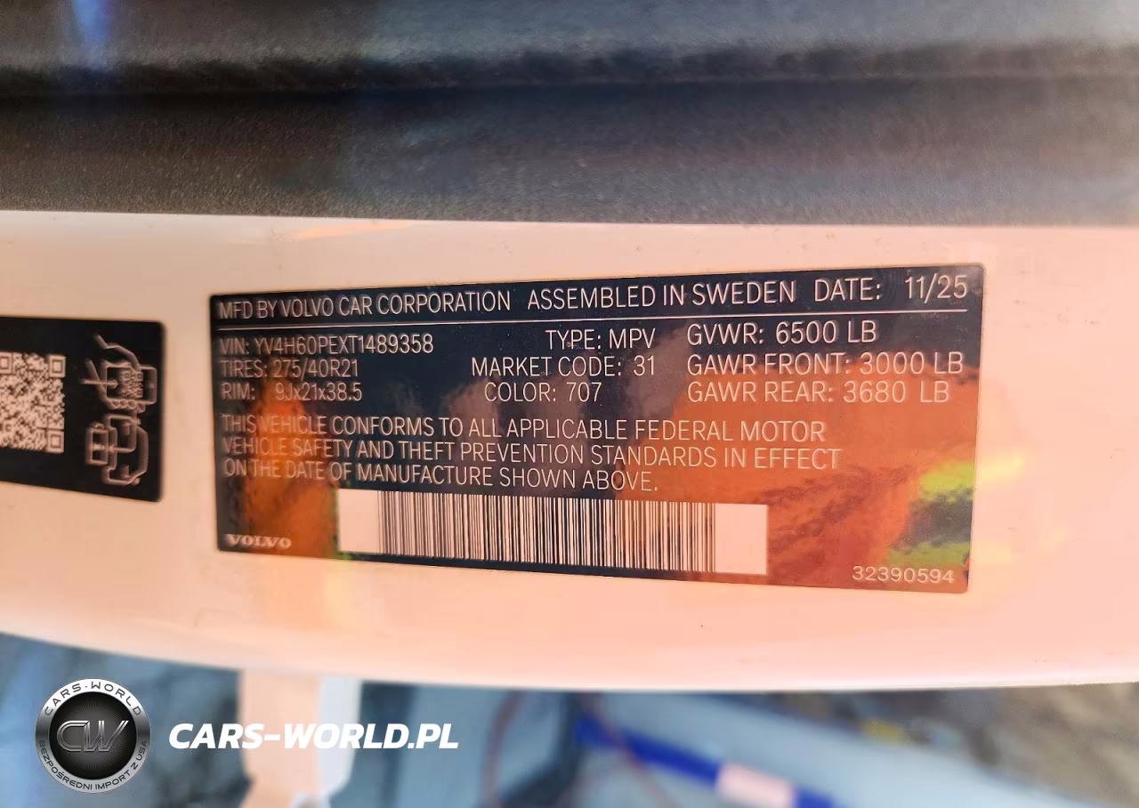 2026 Volvo Xc90 Plus VIN:YV4H60PEXT1489358 - 12