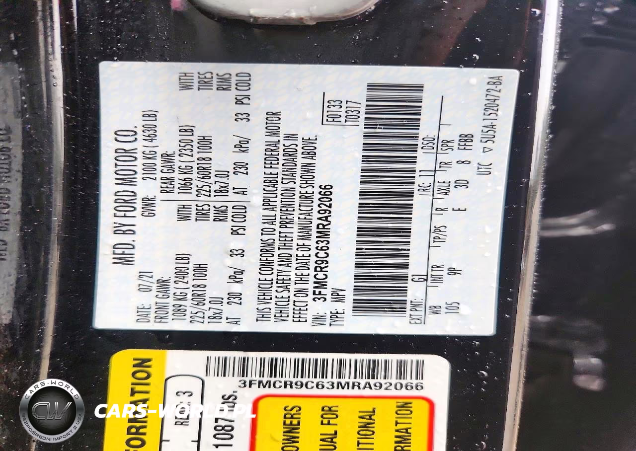 2021 Ford Bronco Sport Outer Banks VIN:3FMCR9C63MRA92066 - 14