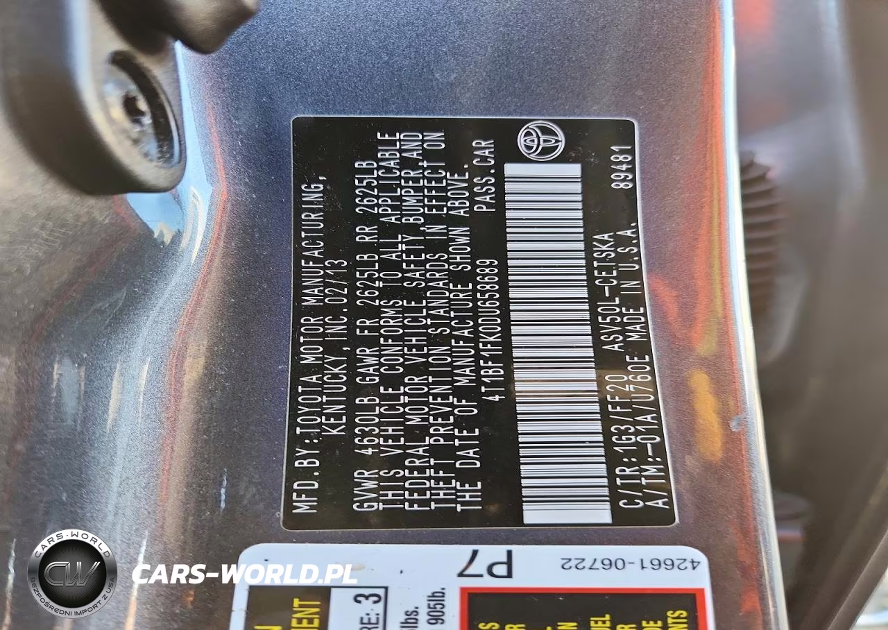 2013 Toyota Camry Se VIN:4T1BF1FK0DU658689 - 13