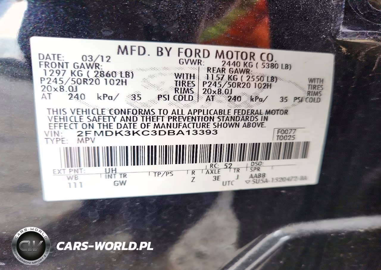 2013 Ford Edge Limited VIN:2FMDK3KC3DBA13393 - 13